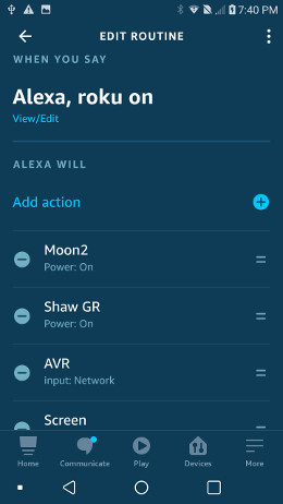 example of a multi-action routine